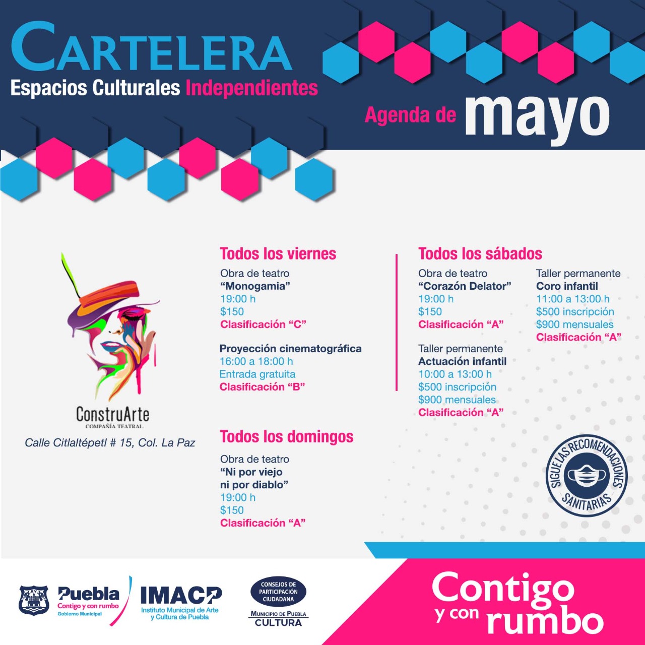 Contigo y con rumo la ciudad de Puebla se llema de arte y cultura